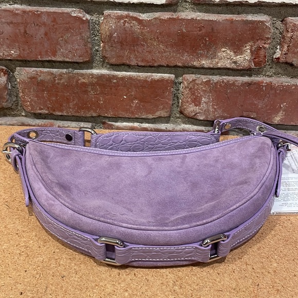 Revolve BY FAR Purple Suede Gib Shoulder Bag NWT - Picture 4 of 6